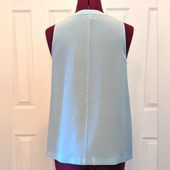 Madewell Ice Blue Silk Top, Small - Picture 3 of 5